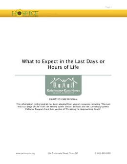 What to Expect in the Last Days or Hours of Life