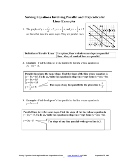 Solving Equations Involving Parallel and Perpendicular Lines