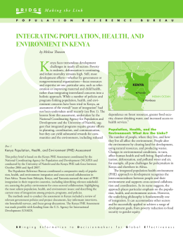 integrating population, health, and environment in kenya