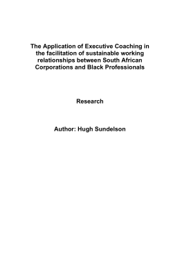 The Application of Executive Coaching in the - i