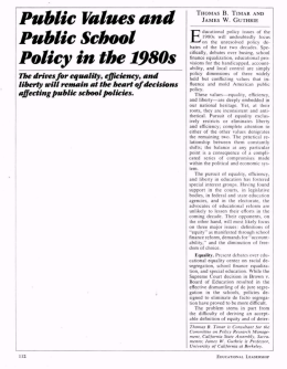 Public Values and Public School Policy in the 1980s