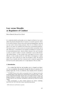PDF Law versus Morality as Regulators of Conduct
