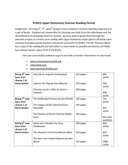 ECMCS Upper Elementary Summer Reading Format