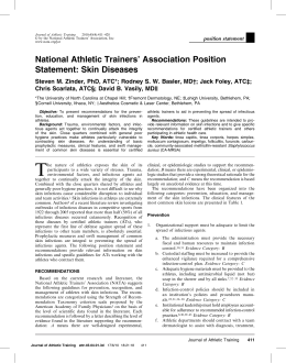NATA Position Statement: Skin Disease