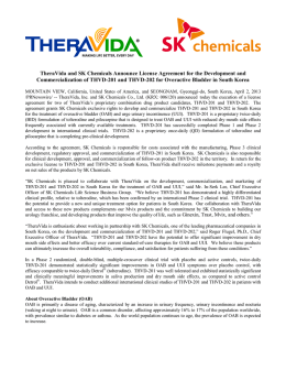TheraVida and SK Chemicals Announce License Agreement for the