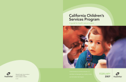 California Children`s Services Program