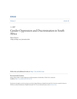 Gender Oppression and Discrimination in South Africa