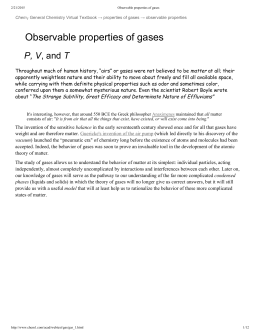 Observable properties of gases