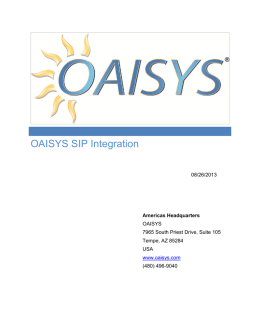 OAISYS SIP Integration