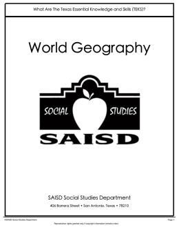 World Geography - San Antonio ISD