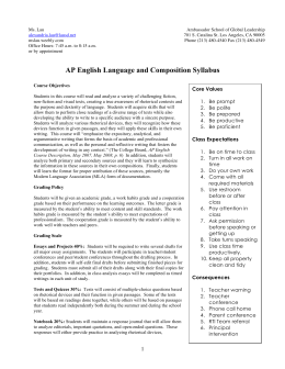 AP English Language and Composition Syllabus