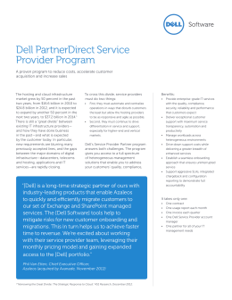 Dell PartnerDirect Service Provider Program