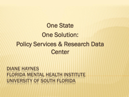 Diane Haynes Florida Mental health Institute University of South