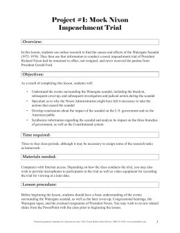Project #1: Mock Nixon Impeachment Trial
