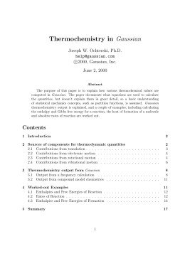 Thermochemistry in Gaussian