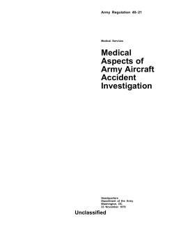 Army Regulation 40-21: Medical Aspects of Army Aircraft Accident