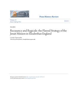 Recusancy and Regicide: the Flawed Strategy