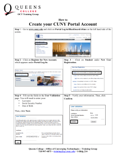 Create your CUNY Portal Account
