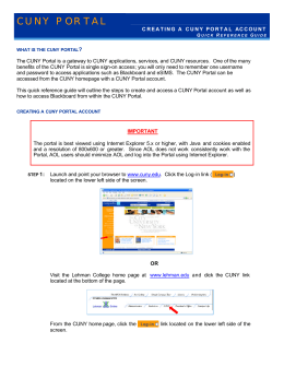 CUNY Portal Quick Reference Guide ver 1.3