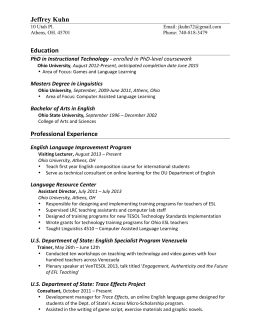 CV in PDF - Ohio University Linguistics