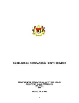 guidelines on occupational health services