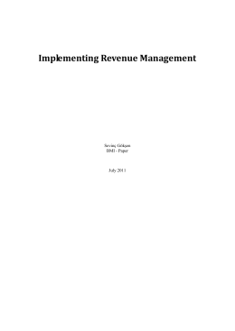 Implementing Revenue Management