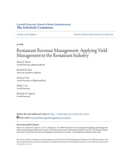 Restaurant Revenue Management: Applying Yield Management to