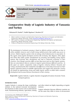 Comparative Study of Logistic Industry of Tanzania and Turkey
