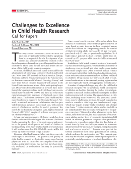 Challenges to Excellence in Child Health Research