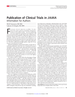 Publication of Clinical Trials in JAMA