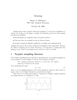 1 Nyquist sampling theorem