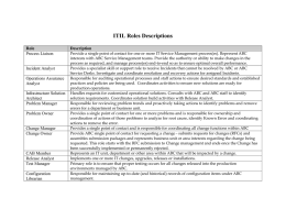 ITIL Roles Descriptions