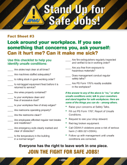 JOIN THE FIGHT FOR SAFE JOBS!