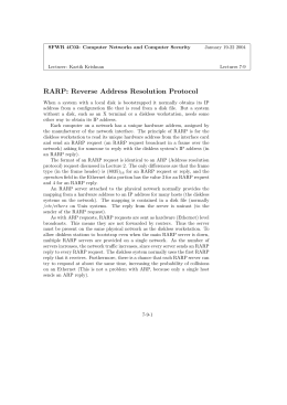 RARP: Reverse Address Resolution Protocol