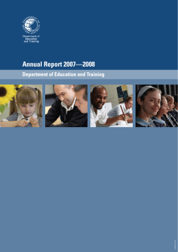 Annual Report 2007—2008 - Department of Training and Workforce