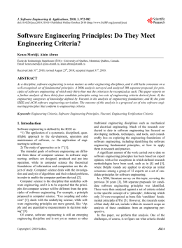 Software Engineering Principles: Do They Meet Engineering Criteria?