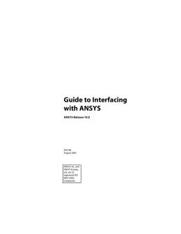Guide to Interfacing with ANSYS