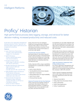 Proficy* Historian - General Equipment Automation
