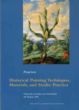 Historical Painting Techniques, Materials, and Studio