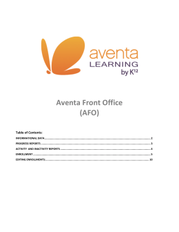 Aventa Front Office (AFO)