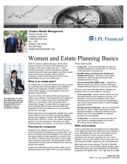 Women and Estate Planning Basics