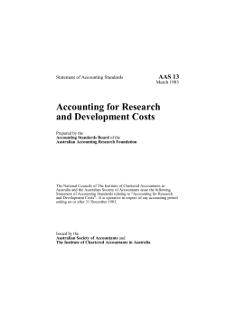 Accounting for Research and Development Costs
