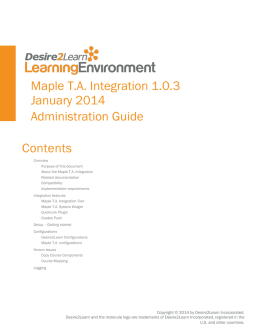 Maple T.A. Integration Administration Guide 1.0.3