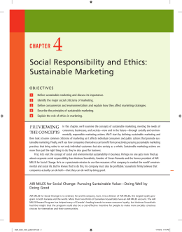 Social Responsibility and Ethics: Sustainable Marketing