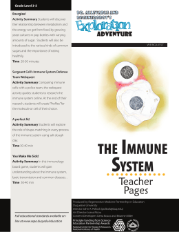 the immune system - Regenerative Medicine Partnership in Education