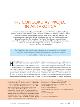 The ConCordiasi projeCT in anTarCTiCa