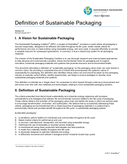 Definition of Sustainable Packaging