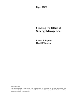 Creating The Office Of Strategy