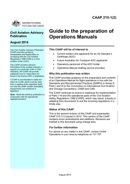 CAAP 215-1(2) - Guide to the preparation of Operations Manuals