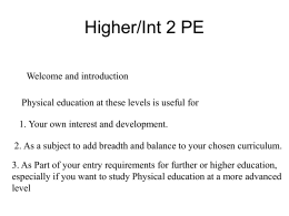 Higher/Int 2 PE